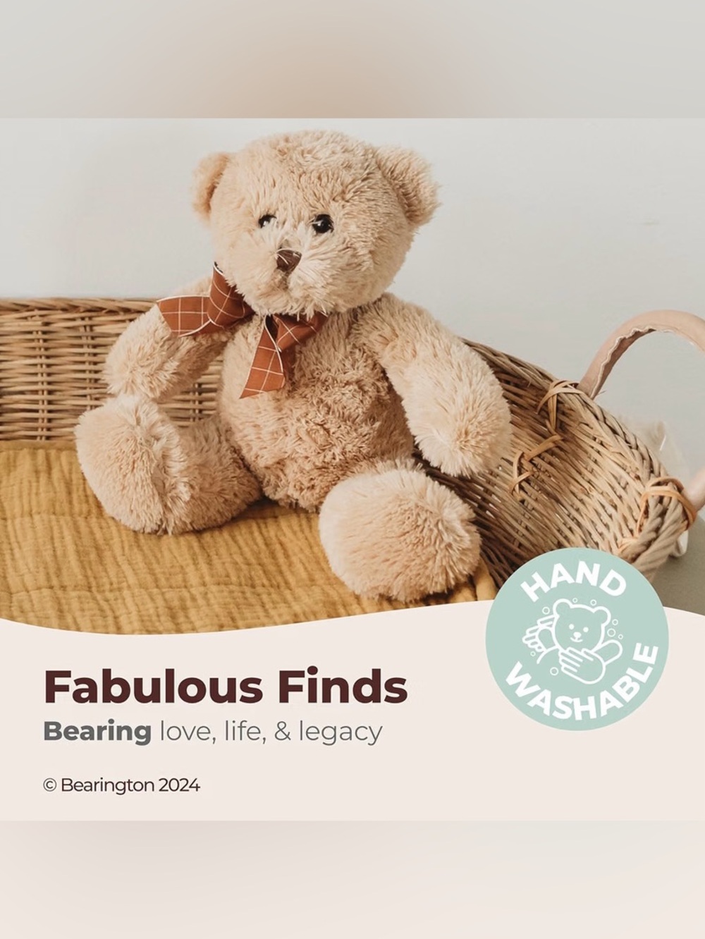 Bearington Collection Baby Bensen Teddy Bear Plush 10" Soft Stuffed Animal - Picture 11 of 13